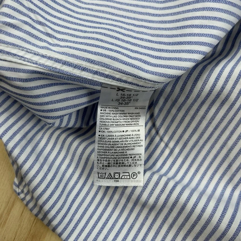 Banana Republic Men's Nine Iron Slim Fit Button Up Shirt Size Large Blue White